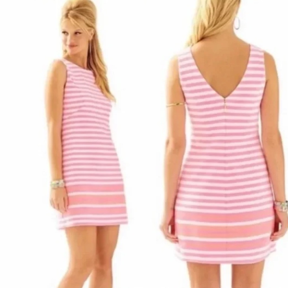 Lilly Pulitzer Pink and White Striped Mini Dress